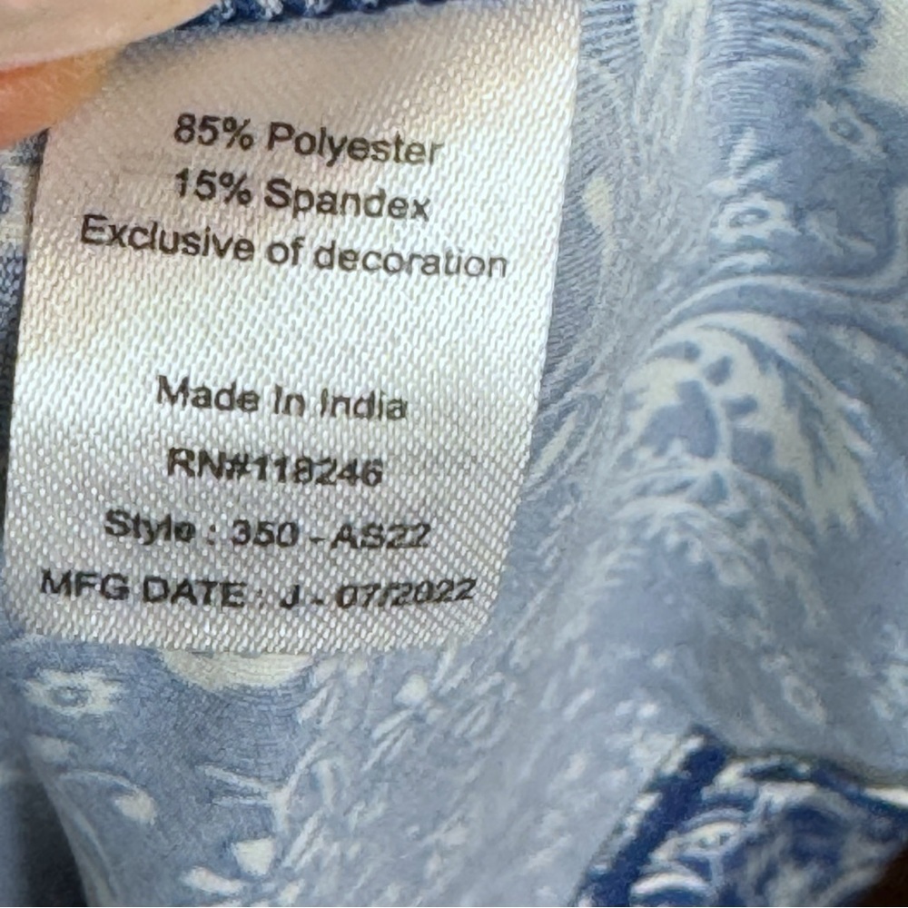 Cabana Life Aspen Puff Sleeve Blue Maxi Dress Sz Large Smocked Top Travel - Picture 13 of 16